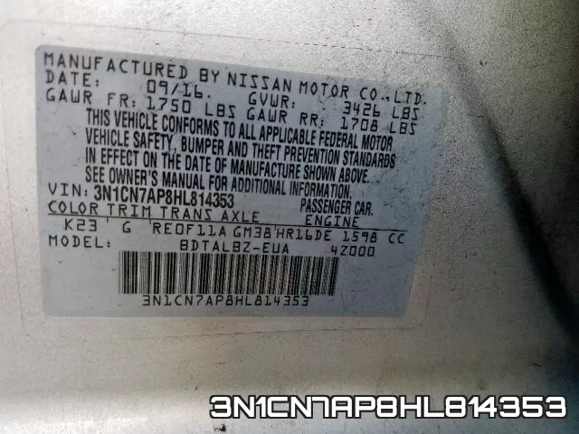 3N1CN7AP8HL814353 фото 2