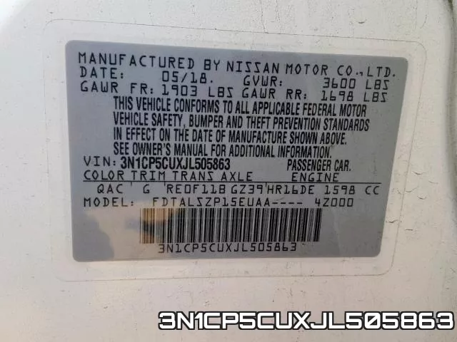 3N1CP5CUXJL505863 фото 2