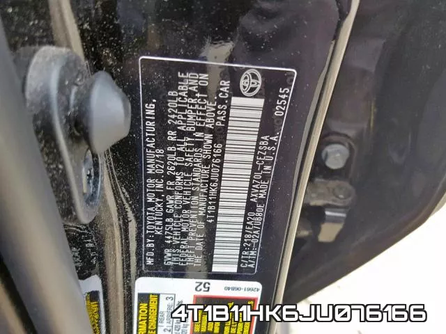 4T1B11HK6JU076166 фото 2