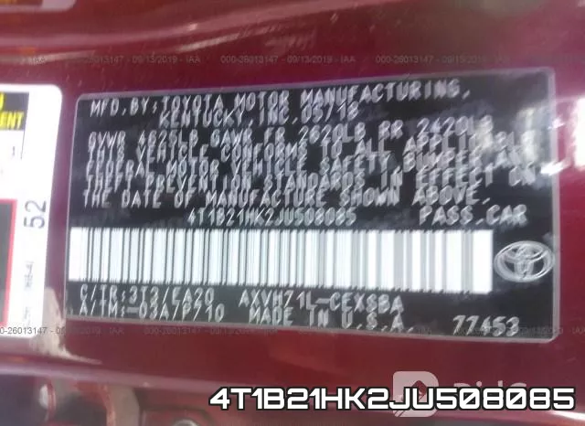4T1B21HK2JU508085 фото 6