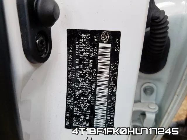 4T1BF1FK0HU717245 фото 2