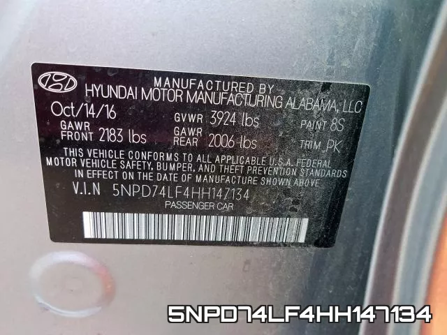 5NPD74LF4HH147134 фото 2