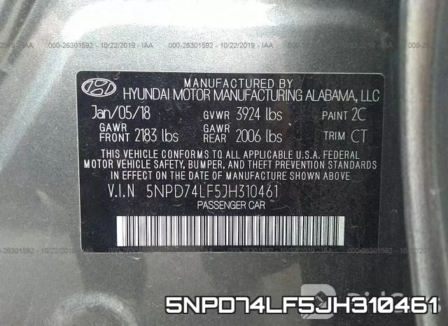 5NPD74LF5JH310461 фото 9