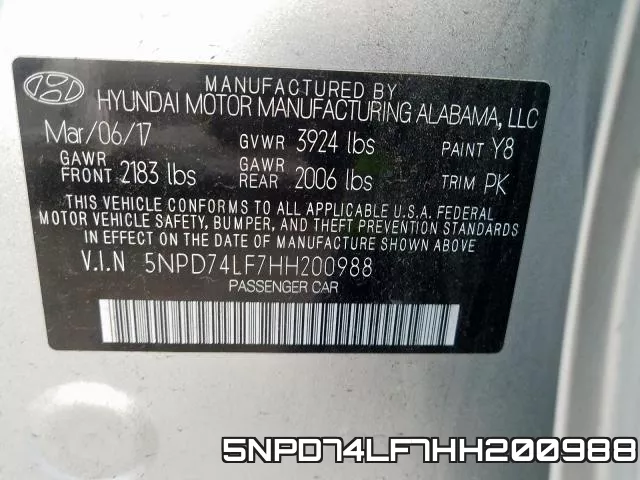 5NPD74LF7HH200988 фото 2