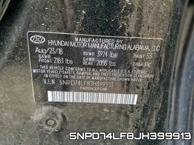5NPD74LF8JH399913 фото 2