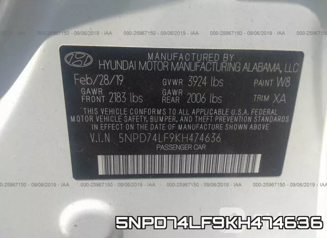5NPD74LF9KH474636 фото 10
