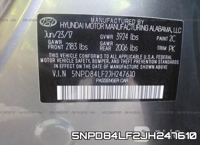 5NPD84LF2JH247610 фото 5