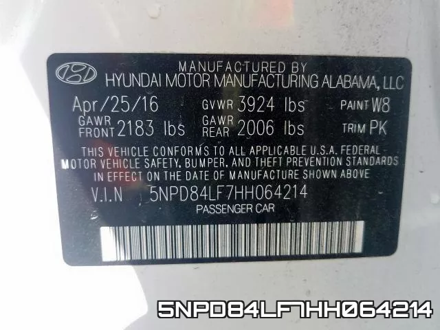 5NPD84LF7HH064214 фото 2