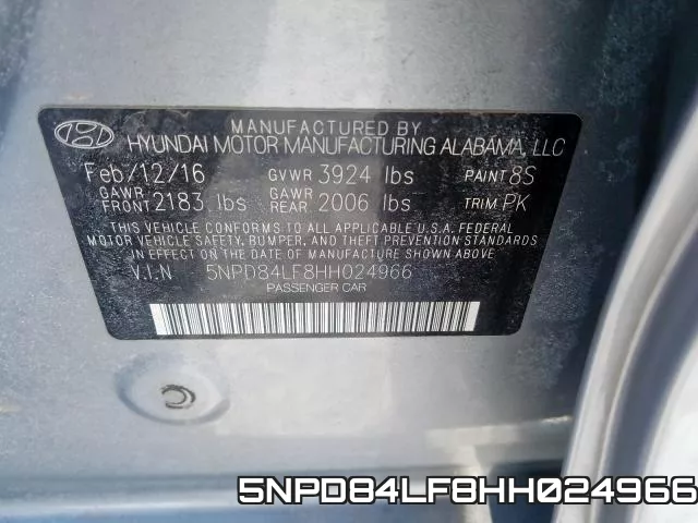 5NPD84LF8HH024966 фото 2