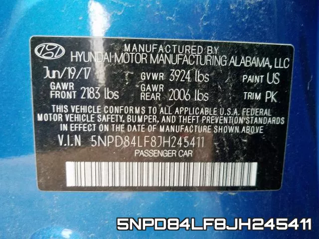 5NPD84LF8JH245411 фото 2