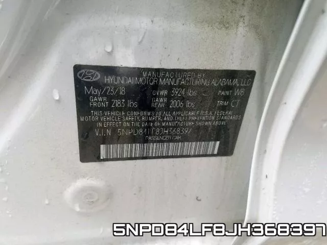 5NPD84LF8JH368397 фото 2
