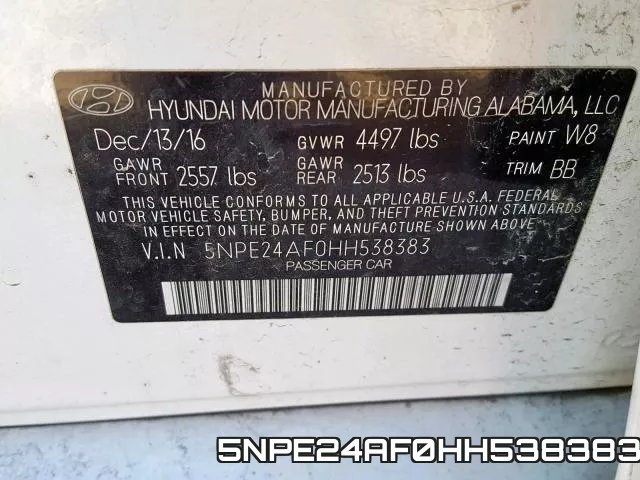 5NPE24AF0HH538383 фото 2