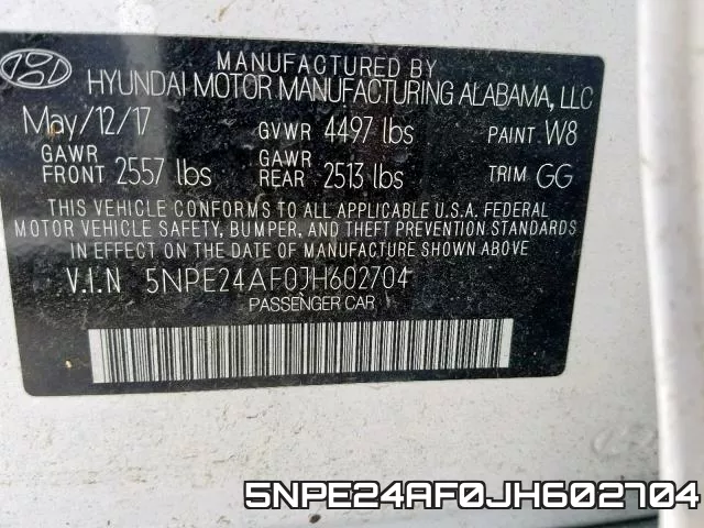 5NPE24AF0JH602704 фото 2