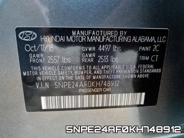 5NPE24AF0KH748912 фото 2