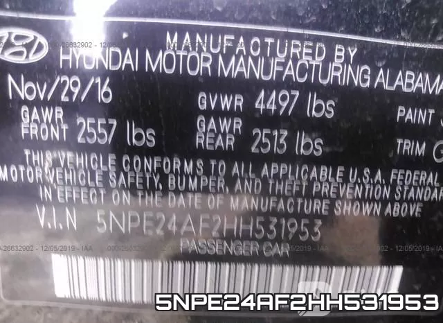 5NPE24AF2HH531953 фото 10