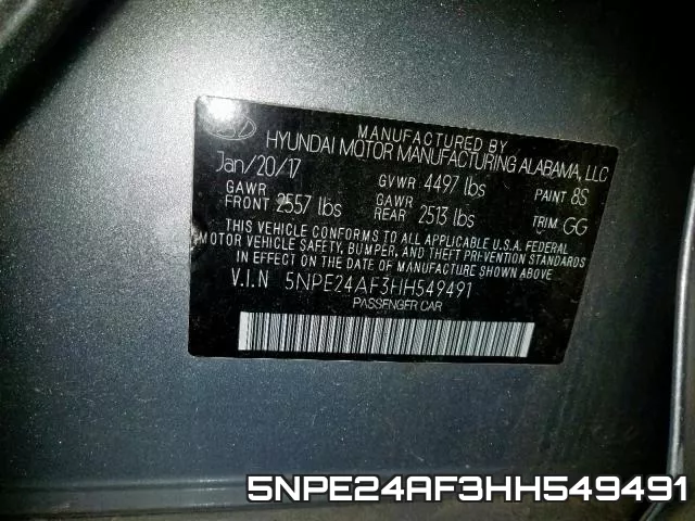 5NPE24AF3HH549491 фото 2