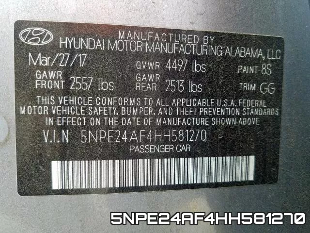 5NPE24AF4HH581270 фото 2