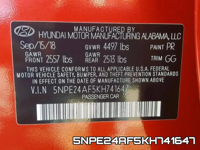 5NPE24AF5KH741647 фото 2