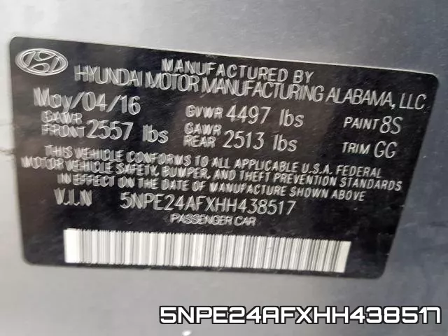 5NPE24AFXHH438517 фото 2