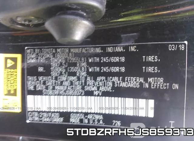 5TDBZRFH5JS859373 фото 10
