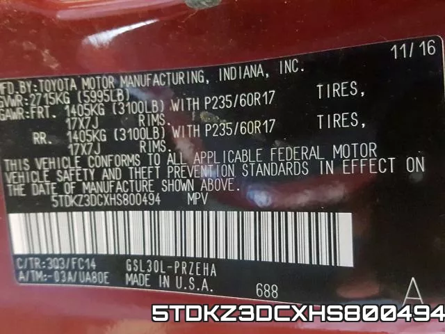 5TDKZ3DCXHS800494 фото 2
