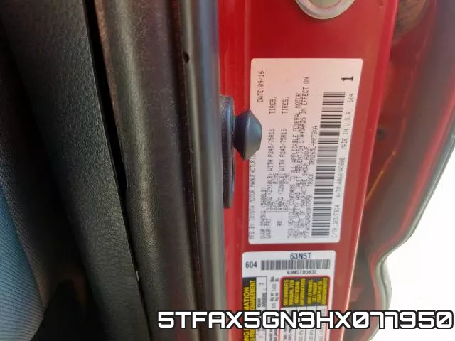 5TFAX5GN3HX077950 фото 2