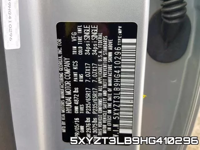 5XYZT3LB9HG410296 фото 2