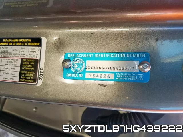 5XYZTDLB7HG439222 фото 2