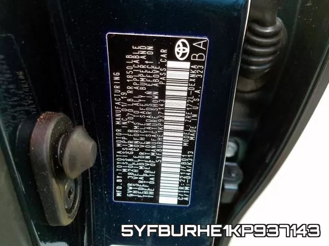 5YFBURHE1KP937143 фото 2