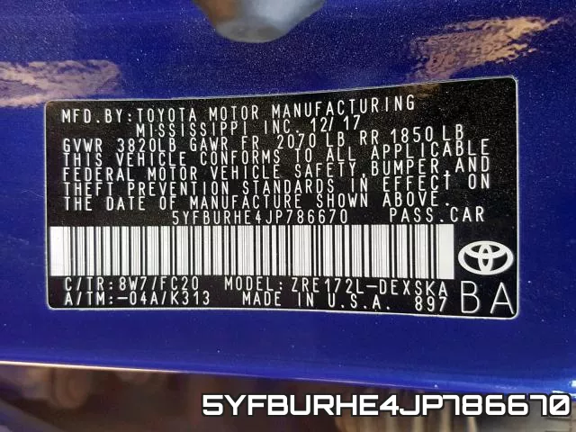 5YFBURHE4JP786670 фото 2