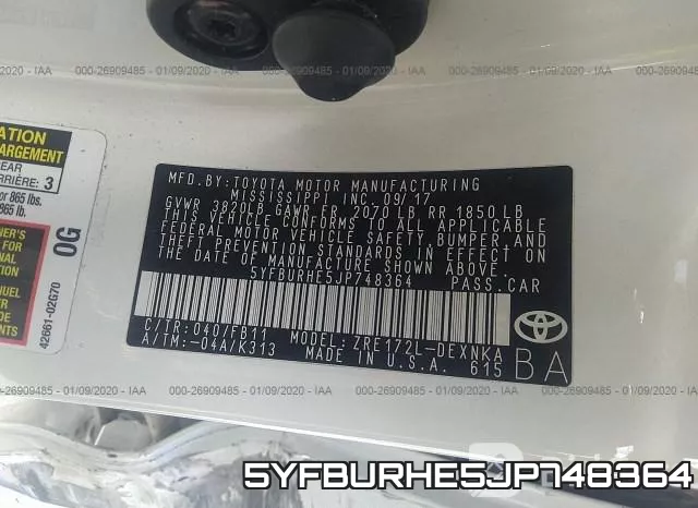 5YFBURHE5JP748364 фото 7