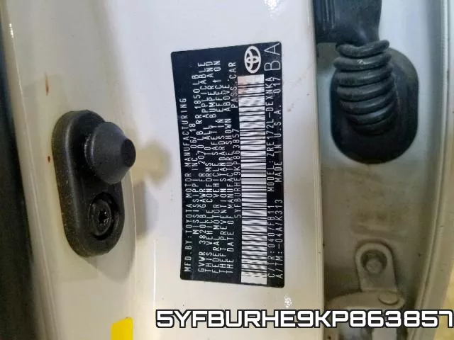5YFBURHE9KP863857 фото 2