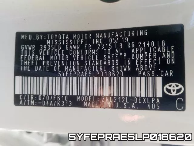 5YFEPRAE5LP018620 фото 2