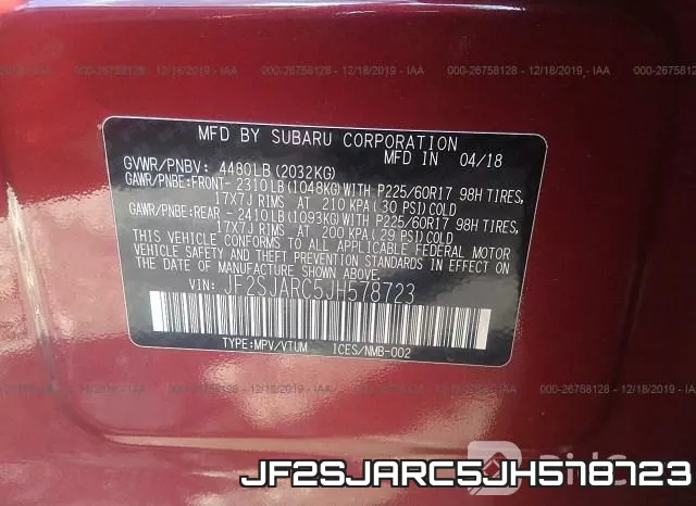 JF2SJARC5JH578723 фото 10