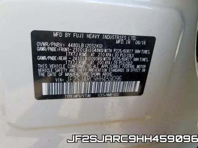 JF2SJARC9HH459096 фото 2