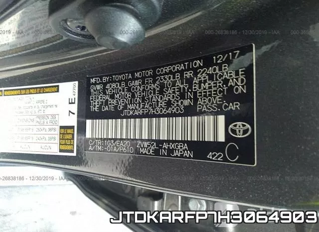JTDKARFP7H3064903 фото 10