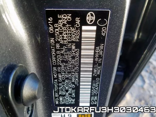 JTDKARFU3H3030463 фото 2