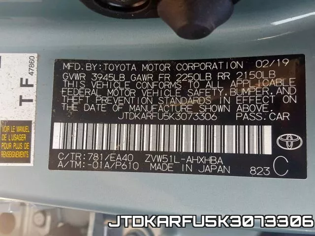 JTDKARFU5K3073306 фото 2