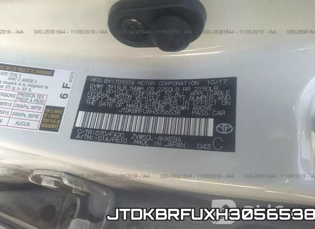 JTDKBRFUXH3056538 фото 10