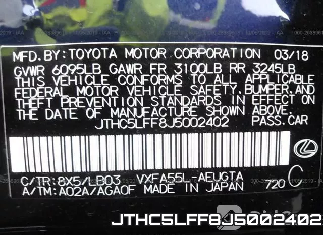 JTHC5LFF8J5002402 фото 9