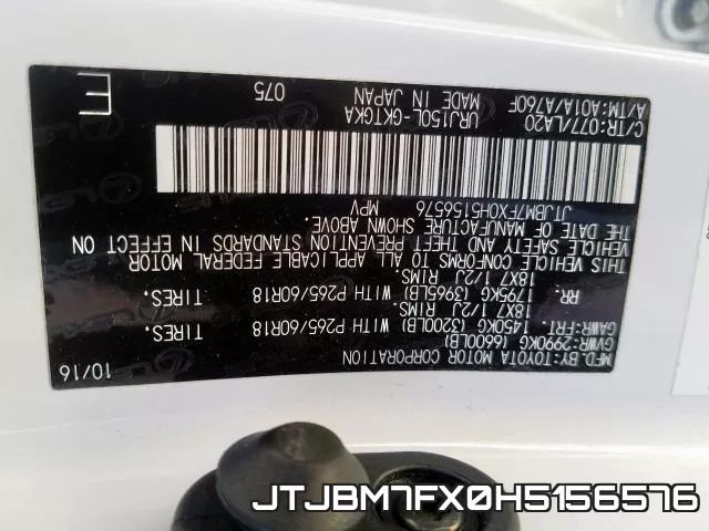 JTJBM7FX0H5156576 фото 2