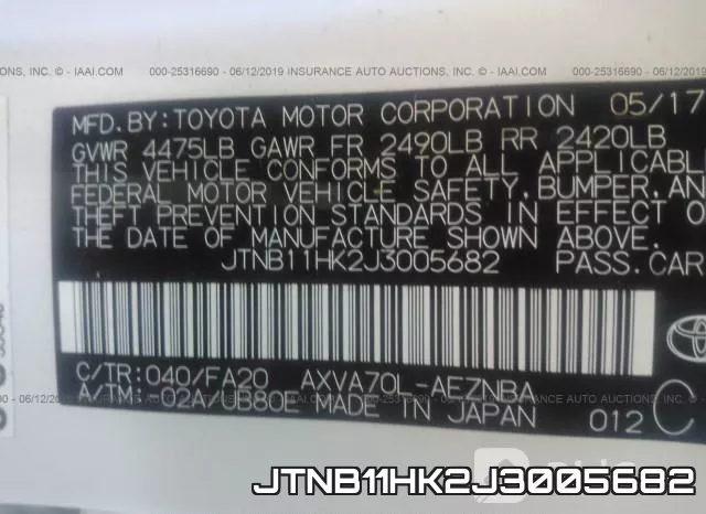 JTNB11HK2J3005682 фото 9