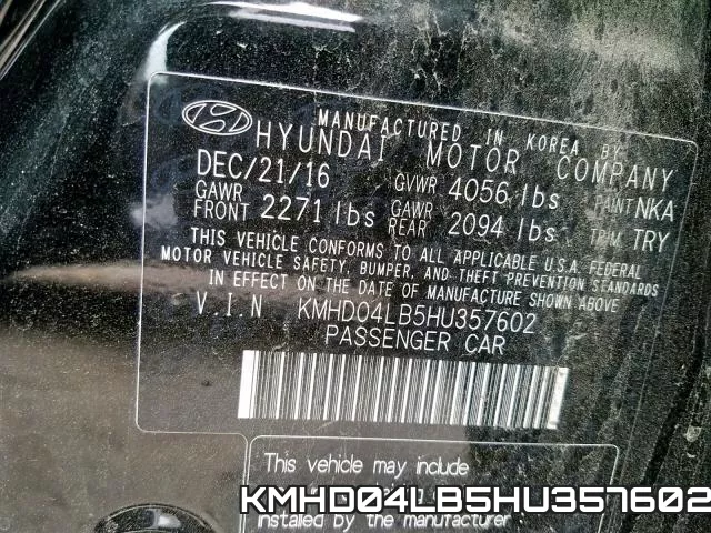 KMHD04LB5HU357602 фото 2