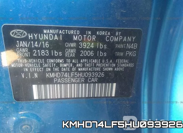 KMHD74LF5HU093926 фото 10
