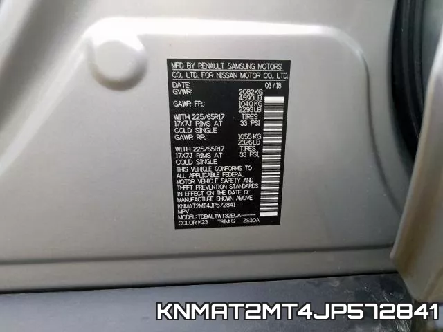 KNMAT2MT4JP572841 фото 2