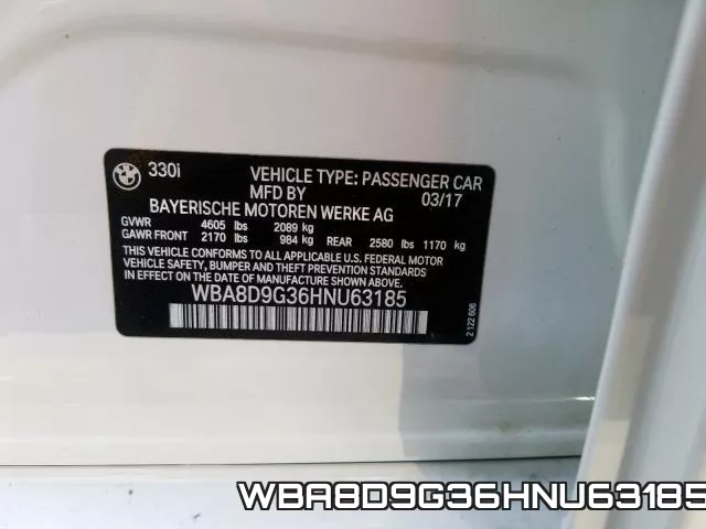 WBA8D9G36HNU63185 фото 2