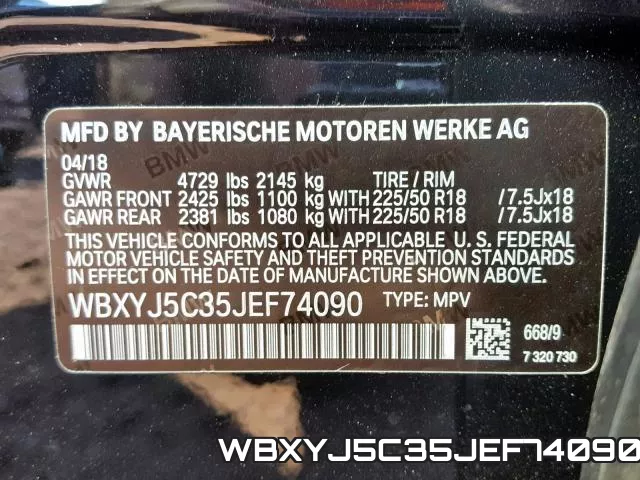 WBXYJ5C35JEF74090 фото 2