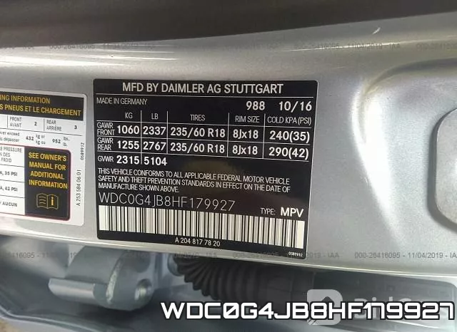 WDC0G4JB8HF179927 фото 9