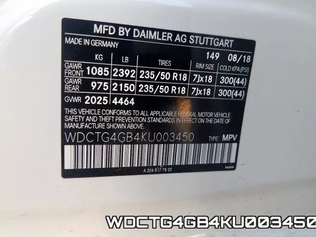 WDCTG4GB4KU003450 фото 2