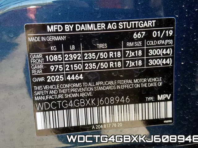 WDCTG4GBXKJ608946 фото 2